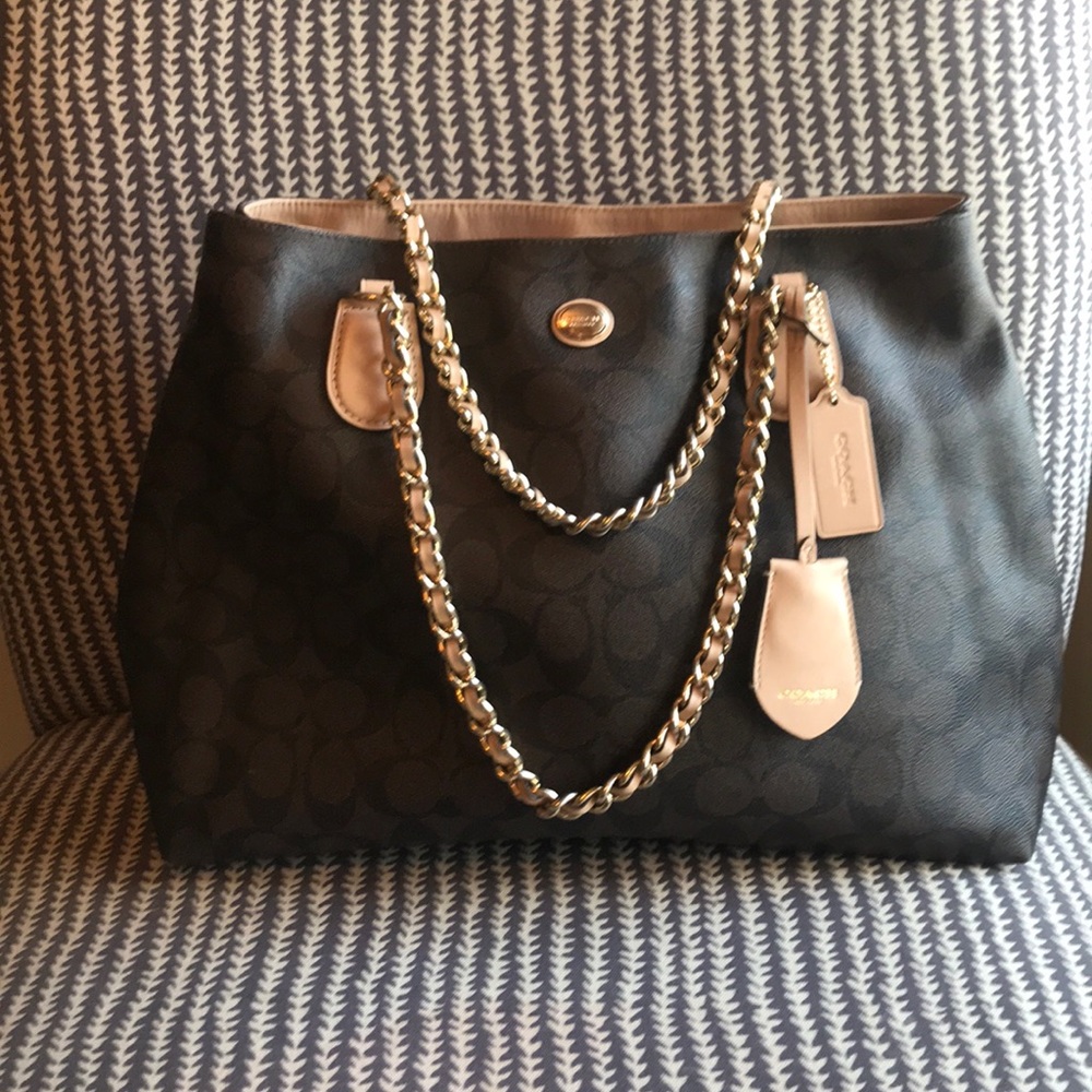 Brown Leather Coach tote